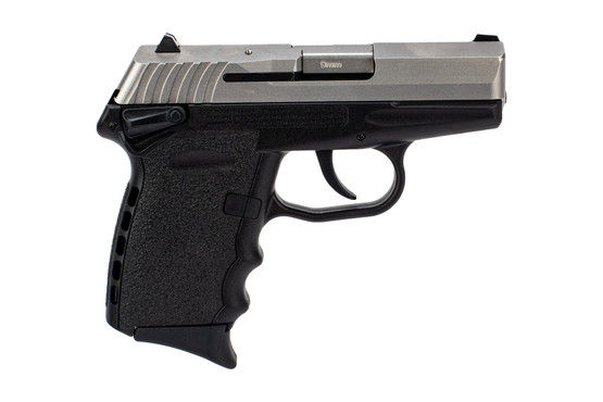 SCCY CPX-1 9mm sub-compact handgun in stainless with ambidextrous safeties.